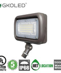 Beast Bright Outdoor Security LED Flood Light Set, 45W LED, 5400 Lumens, 5000K Daylight White, bronze adjustable knuckle