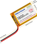 Two-Pack 3.7V 1800mAh LiPo Battery With JST 2.0 Plug Includes 1A USB Charger Cable And Protection Board Insulated Rubber Tape