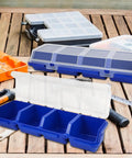 Six Piece Screw Organizers With Lids Plastic Stackable Hardware Bins For Garage And Workshop