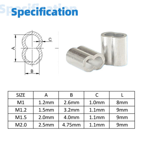 Heavy Duty Wire Rope Swager Tool Kit For Crimping Aluminum Ferrule Sleeves 0.1 To 2.2mm double barrel size chart