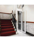 Through Ceiling Compact Home Elevator Shaftless Design For Space Saving Living With Zero Wall Damage Heritage Approved, at stair landing