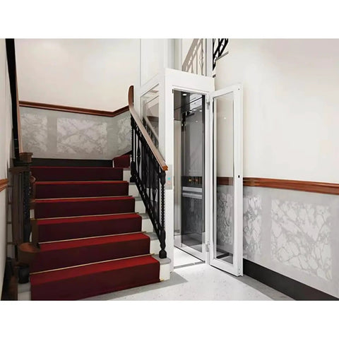 Through Ceiling Compact Home Elevator Shaftless Design For Space Saving Living With Zero Wall Damage Heritage Approved, at stair landing
