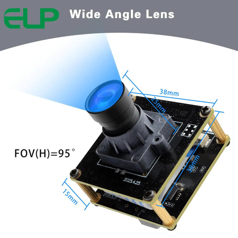 Ultra HD 20MP USB3 Camera Module for Computers and Raspberry Pi 4K 30FPS Webcam Board, 95 Degree Wide Angle Lens USB3 USB2 Compatible