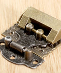 Antique Bronze Cabinet Hinges With Lock Latch Hasp 2 Pack For Wooden Boxes And Cupboards Vintage Retro Toggle Hardware