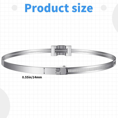 Product size of 4 Pack Adjustable Sign Mounting Brackets For Poles And Road Signs, showing a metal clamp with size 0.55in/14mm.
