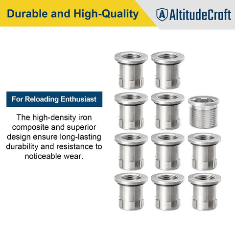 Quick Change Die Bushings Kit For Reloading, No-Fuss Die Swap System For Hornady Single-Stage And Progressive Presses, 10-pack image