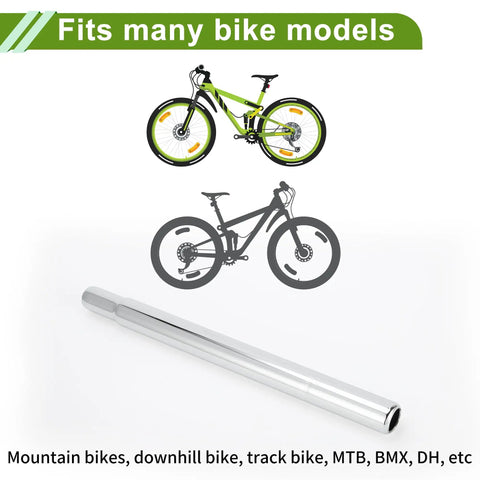 Universal 25.4x300mm Silver Tone Bike Seat Post Built To Last Steel Saddle Post Fits Many Bike Models