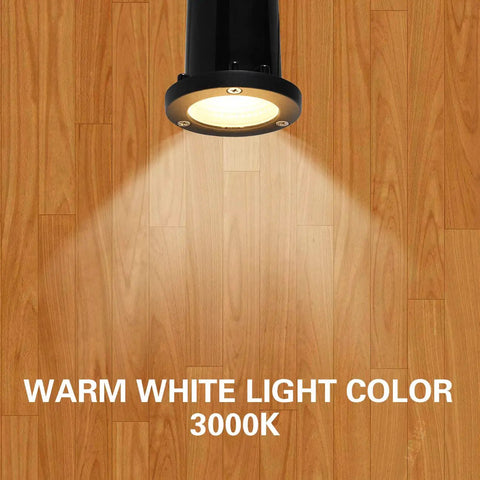 5W In-Ground Well Light Kit With 12 Pack 24V Connectors IP67 Waterproof Landscape Lighting emitting 3000K warm white glow