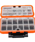 Stainless Steel RC Hardware Kit With 537 Piece Screw Set for multiple scales, shown in orange case with organized compartments.