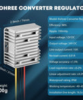 12V To 24V DC Boost Converter 10A 240W Waterproof Voltage Regulator Module with aluminum fin-type heatsink and wiring