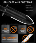 Heavy Duty Metal Detecting Shovel With Serrated Blade For Treasure Hunting 12 Inch Manganese Steel Digging Tool with depth gauge