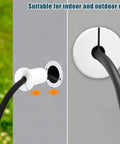 Set Of Four White Three Quarter Inch Cable Grommets For Wall Hole Pass Throughs With Anti Slip Textured Surface Weatherproof Cord Protection For Ethernet And TV Wires 19mm Diameter Grommets For Cable Routing in use with black cable