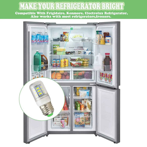 LED Refrigerator Bulb Replacement For Frigidaire And Kenmore 5304511738 PS12364857 AP6278388 4584444 110V 240V White Light Bright And Flicker Free For Cabinets Freezers And Refrigerators Plug And Play