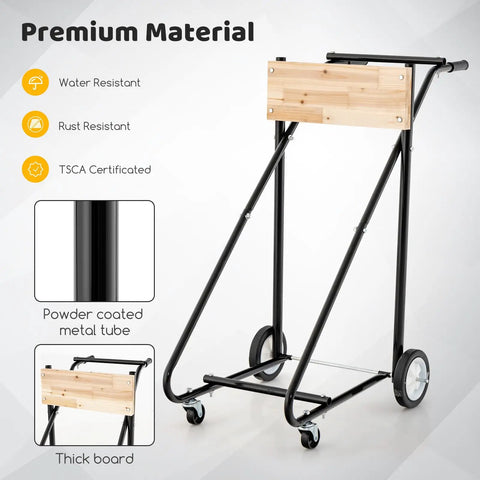 Heavy Duty Outboard Boat Motor Stand Carrier Cart Dolly for Storage and Maintenance Pro Steel Frame Supports 330 Lbs