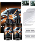 Fast Acting Windshield Crack Repair Kit With Glass Repair Liquid Glue For Chips And Cracks Two Piece Auto Glass Repair Set shown