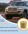 Toyota Tacoma with highlighted oil filter, part of Oil Change Tool Kit for Toyota and Lexus, 04152-YZZA1 Replacement Set.