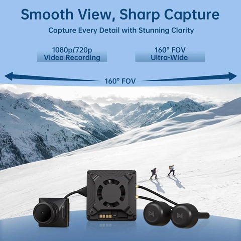Pro FPV Air Unit With Digital HD Transmission For Drones Ultra Low 22ms Latency Up To 6KM Range 160 Degree FOV device on snow