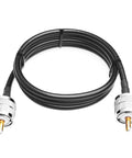 RG58 Coax Cable 3Foot PL259 Male To Male UHF Antenna Wire For CB Radio Rig Setup shown coiled with brass connectors visible