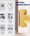 Brass Pipe Fitting Tee Half Inch Half Inch Half Inch NPT Female Thread Adapter Three Pack Pro Grade Heavy Duty displayed with features.