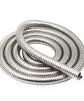 Heavy Duty Workhorse 304 Stainless Steel Corrugated Tube Flexible Metal Cable Conduit Wrap For Electrical Wiring And Plumbing Fixtures Tough As Nails Armor Sleeving One Meter Long Silver Finish coiled for flexible installation.