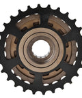 Close-up of 7 Speed Freewheel And 21 Speed Cassette Gear Set For Mountain Cross And Road Bikes In Heavy Duty Steel, Rust Resistant Rear Hub