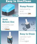 Image showing usage instructions for 0.6 Inch Air Stone Cylinder Diffuser For Nano Pumps And Small Tanks 12 Pack with pump setup.