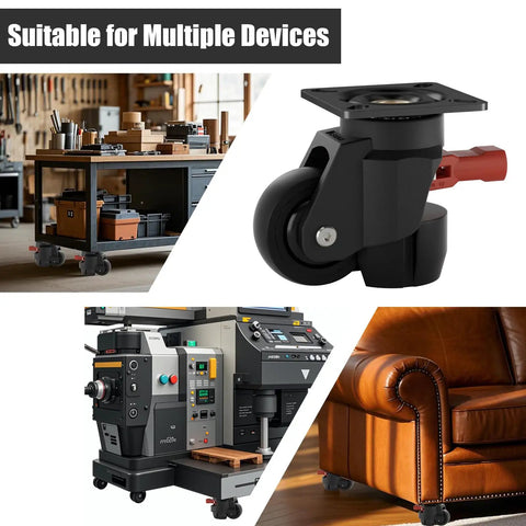 Heavy Duty Leveling Caster Wheels Set Of Four Premium Nylon Rollers Built Like A Tank used on workbench and equipment