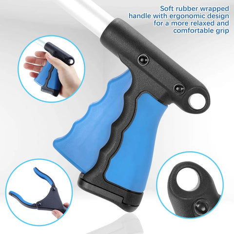 43 Inch Reacher Grabber Tool For Seniors Heavy Duty Collapsible And Easy To Store With Wide Jaw And 360 Degree Rotation So You Can Grab Cans Keys And Small Items Quickly And Securely Grab And Go Anywhere