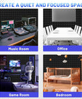 Create a quiet and focused space with Thirty Six Pack Black Pyramid Acoustic Foam Panels 12 By 12 By 1 Inch in rooms.