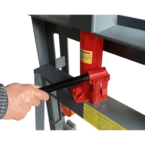 Economical Heavy Duty Hydraulic Machinery And Equipment Mover With Adjustable Forks Up To 12000 Lb Capacity hand operation view