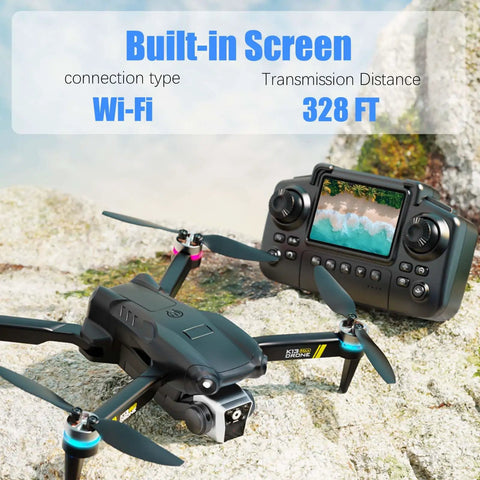 Brushless Drone With Camera For Kids And Beginners, Screen On Controller, No Phone Needed, Easy To Fly Entry Level Toy Drone