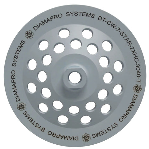 Star Turbo 7 Inch Diamond Cup Wheel With 10 Segment Turbo Design For Concrete Grinding Leveling And Quick Glue Coating Epoxy Mastic Thinset Grout And Mortar Removal, top view