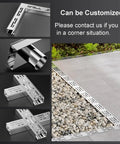 Slim Low Profile Trench Drainage Kit For Outdoor Pathways And Driveways Tough As Nails Heavy Duty 304 Stainless Channel Drain System