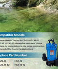 Built Tough 2 Inch Submersible Trash Pump Float Switch Replacement Compatible With Tsurumi Hsz24s Hsz24s62 near clear water in a pond.