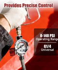 G1 Quarter Inch Air Pressure Regulator Kit With Gauge 0 To 140 PSI Adjustable Flow Control Valve for precise pneumatic tool use