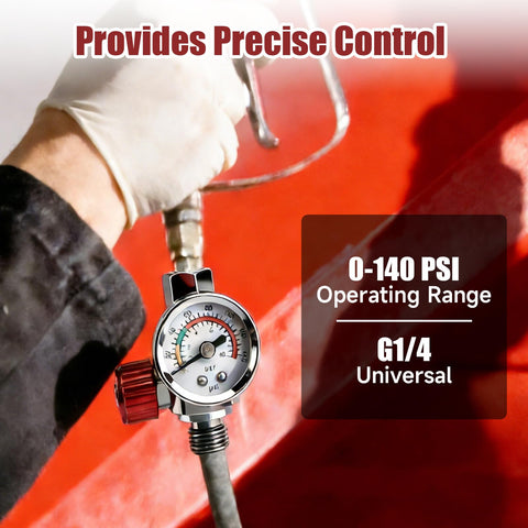 G1 Quarter Inch Air Pressure Regulator Kit With Gauge 0 To 140 PSI Adjustable Flow Control Valve for precise pneumatic tool use