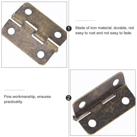 20 Piece Small Iron Folding Hinges For Bird Houses And Jewelry Boxes Rust Resistant And Fade Proof Mini Hinges