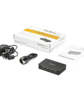 4 Port Compact USB 2.0 Hub With Bus Power Or Included Power Adapter, Portable Laptop Mac PC USB Splitter package contents