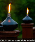 Citronella Tabletop Torch Candles For Outdoor Patio And Deck 30oz Stainless Steel Mosquito Repellent Torches In Black Finish
