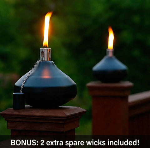Citronella Tabletop Torch Candles For Outdoor Patio And Deck 30oz Stainless Steel Mosquito Repellent Torches In Black Finish