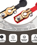 Universal Car Battery Terminal Connector Kit With Pure Copper Terminals And Plastic Covers Easy Quick Release Adapters