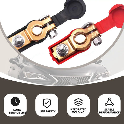 Universal Car Battery Terminal Connector Kit With Pure Copper Terminals And Plastic Covers Easy Quick Release Adapters