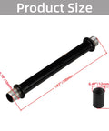4 Pack Straight Pipe Lamp Stems With M10 Threads And Connectors 7.87 Inch Hollow Black Rods showing dimensions and threading detail.