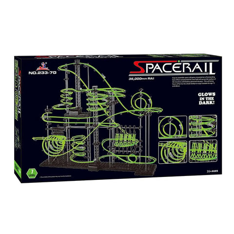 Box of 867 Piece Marble Roller Coaster Kit With Glow In The Dark Space Rail STEM Model Building Set For Grownups Includes 8 Steel Balls