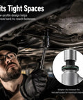 Mewach Low Profile Impact Socket Adapter Set That Is Super Rad For Tough Jobs With Magnetic Grip And Cr-V Build, Perfect 4-Piece Kit For Tight Engine Bays And Wheel Wells To Get The Job Done Fast Without Breaking A Sweat. low-profile adapter in tight engine bay