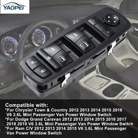 Left Driver Side Power Window Switch For Chrysler Town And Country 2012 2013 2014 2015 2016 Dodge Grand Caravan 68110871AA