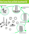 351 Piece Stainless Steel Machine Screws Nuts And Bolts Set With Case Phillips Pan Head Sizes Six Thirty Two Eight Thirty Two Ten Twenty Four 304 Stainless Includes Flat Washers Great For Home DIY Projects And Quick Repairs