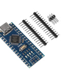 Two Pack Type C USB Nano 3.0 Board With ATmega328P CH340, blue circuit board layout with pin connectors included