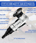 Aepiraza Mini Pneumatic Chamfering Machine Air Tool Deburrer for Metal Wood Beveling, detail showing adjustable features and cutter head.
