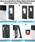 Installation guide for No Drill Doorbell Mount With Heavy Duty Adhesive Tape For Battery Powered Smart Video Doorbells.